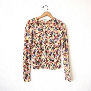 Floral LOFT wool colorful ladies sweater cardigan